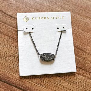 Black Drusy Elisa Gunmetal Pendant Necklace